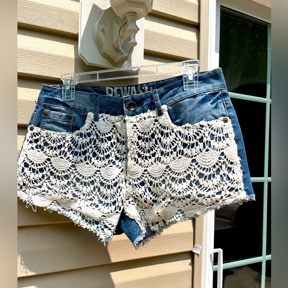 Macrame Jean shorts